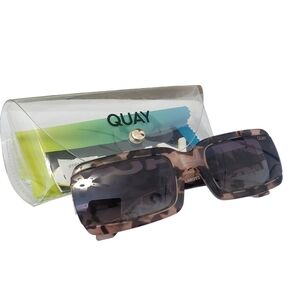 NWOT Quay New Money Pink Tortoise Smoke Polarized Sunglasses